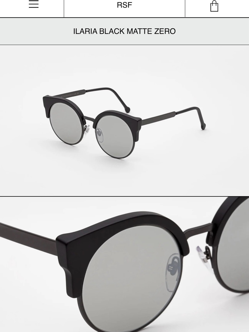 Retrosuperfuture Ilaria Black Matte Zero Sunglasses